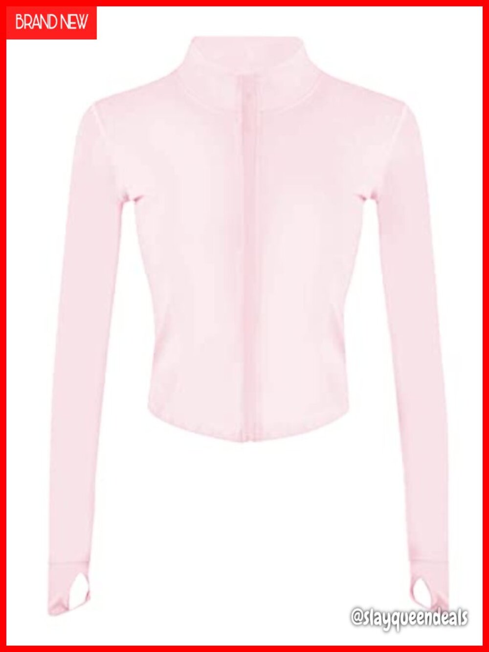 Womens Zip Up Running Workout Cropped Athletic Jacket Thumb Holes